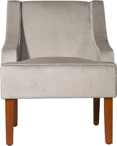 Miniatura 8 de HomePop Swoop - Silla de sala de estar con apoyabrazos, terciopelo gris