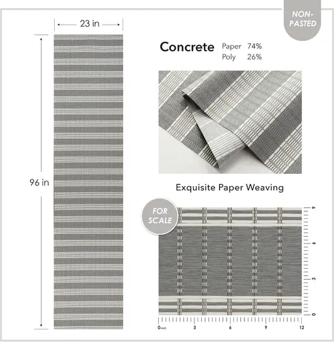 Miniatura 4 de GoDear Design Papel tapiz de imitación de tela de hierba, papel texturizado tipo tela para cubrir muebles, 23" An x 96" L, papel sin adhesivo, rayas