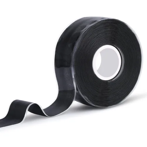 Cinta de silicona Fusion Grip de 1 pulgada x 19.5 pies, cinta de rescate autofusible negra, cinta adhesiva de goma para reparación de tuberías y