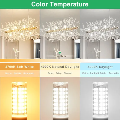 Miniatura 3 de Bombilla LED G9 de 6 W (equivalente a halógeno de 60 W), bombilla G9 con base de dos pines, blanco natural 4000K G9 bombillas de base para Natural