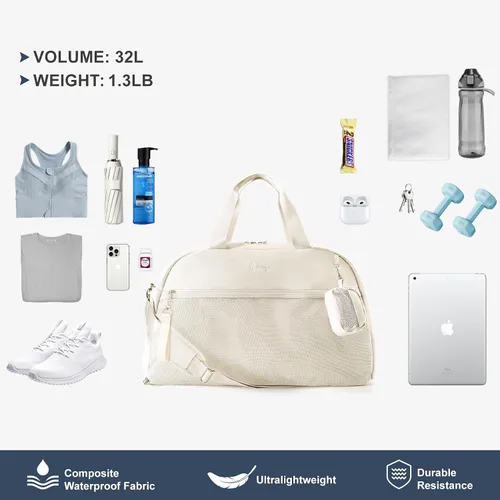 Miniatura 7 de Gym Bag for Women Sport Duffel Bag for Men with Shoes Compartment Travel Duffle Bags with Wet Pocket School Yoga Football Basketball Lightweight