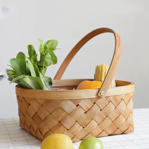 Miniatura 2 de EXCEART Cesta de almacenamiento de ratán portátil hecha a mano, contenedor de huevos de Pascua, artículos para el hogar, cesta de almacenamiento