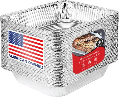 Miniatura 17 de Stock Your Home Sartenes de aluminio de 9 x 13 (paquete de 20) – Bandeja de papel de aluminio desechable y reciclable – Sartenes profundas de mesa