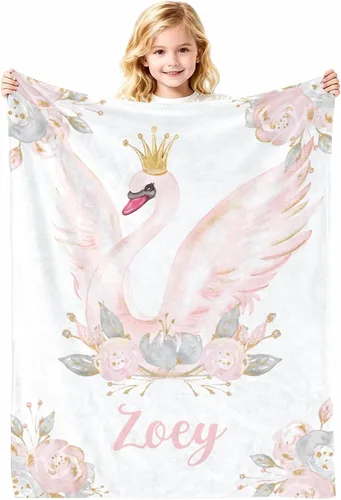 Miniatura 9 de Manta de bebé personalizada con nombre, cobijas de franela suaves y personalizadas con diseño de animales para recién nacidos, niños y niñas