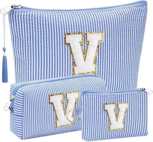Miniatura 28 de Regalos Iniciales Bolsitas de Cosméticos de Viaje Juegos para Cartera, 3pcs Bolsitas Stoney Clover Dupes Bolsa de Maquillaje, Juego de Bolsas