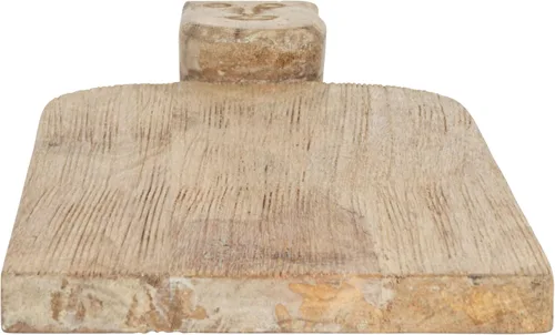 Miniatura 6 de Cortadora compacta de queso de madera de mango tallada a mano y tabla de cortar con diseño de mango facial y acabado peinado, natural