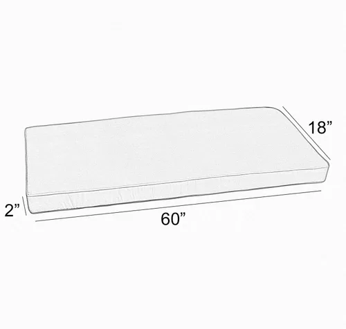Miniatura 3 de Sorra Home CBENCH - Cojín de banco para interiores y exteriores, 60 pulgadas de ancho x 18 pulgadas de profundidad, color plateado fundido Sunbrella