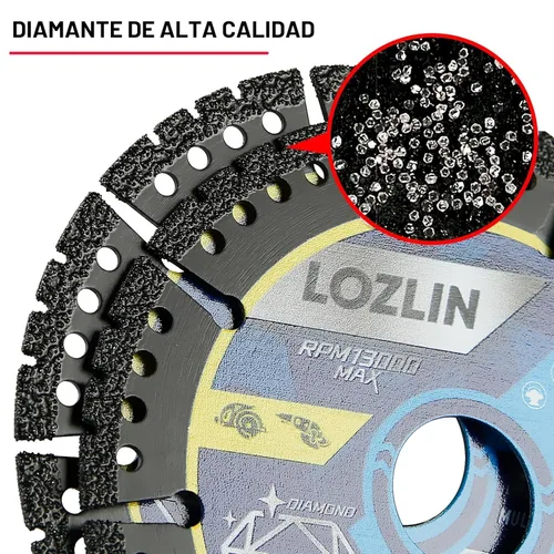 Miniatura 4 de LOZLIN Paquete de 3 Hojas de Sierra Multiusos de Diamante de 4.5" - Discos de Amoladora Angular de Servicio Pesado para Cortar