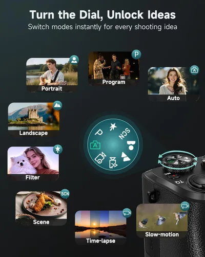 Miniatura 8 de Cámaras digitales 8K para fotografía, cámara de vlogging WiFi de 88 megapíxeles con enfoque automático para YouTube con lente para selfies, cámara