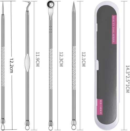 Miniatura 3 de Pinzas faciales profesionales para puntos negros, kit extractor de acné, herramienta para reventar espinillas, clip para espinillas, clip para acné