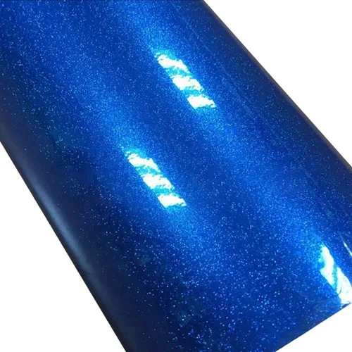 Lámina de vinilo de alta calidad con purpurina brillante para automóvil, con burbujas libres de aire, calcomanía de vinilo para automóvil, color Azul