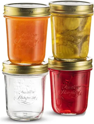 Miniatura 9 de Bormioli Rocco Quattro Stagioni - Juego de 4 tarros transparentes herméticos, 8.5 onzas, hechos de vidrio duradero sin BPA, fabricado en Italia.