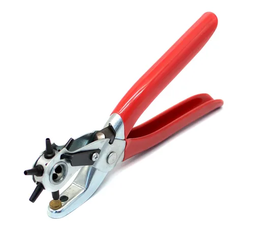 Miniatura 3 de Perforadora de agujero de cuero, perforadora de agujero de cinturón de 9 pulgadas para cuero resistente, perforadora giratoria de 6 tamaños