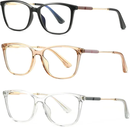 Lentes de lectura de moda para mujer, bloqueo de luz azul/anti UV, cuadrados de gran tamaño con bisagra de resorte