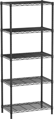 Miniatura 9 de SINGAYE Estantes de almacenamiento de 5 niveles, estantería de alambre, estante de metal para cocina, lavandería, organización del hogar, despensa