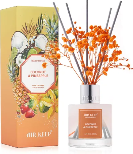 Miniatura 53 de Airkeep Juego de difusor de junco, 3.38 onzas líquidas (3.4 fl oz), difusor de aceite de niebla marina y sal marina con 8 varillas de caña, difusor