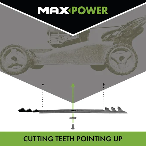 Miniatura 4 de MaxPower 561738XB Juego de mantillo comercial de 3 cuchillas para artesano de corte de 54 pulgadas, Husqvarna, Poulan 187254, 187255, 187256