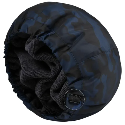 Miniatura 13 de Gorro de ducha para hombre, gorro de baño negro, reversible, con forro de rizo, grande, impermeable, ajustable, banda elástica, dobladillo elástico