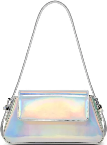 Bolso de noche para mujer, bolso de mano Y2k, plateado brillante, bolso de mano, bolso de fiesta, lindo bolso metálico