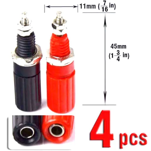 Miniatura 3 de CESS Conector de terminal de amplificador de poste de unión Banana Plug Jack Socket Panel/Conectores de montaje en chasis - Longitud: 1.8