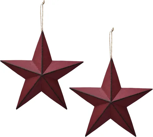 Miniatura 7 de Decoración de pared de metal de granero con estrellas patrióticas en 3D, decoración americana del 4 de julio (negro)