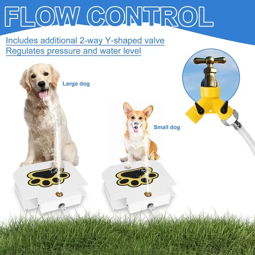 Miniatura 3 de Fuente de agua para perros, dispensador de mascotas activadas con patas al aire libre, rociador de agua para perros con manguera de 39.4 pulgadas