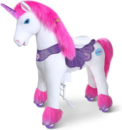 Miniatura 18 de PonyCycle Caballo para montar en pony avanzado modelo Y de peluche marrón juguete de caballo de montar tamaño 3 para edades 3–4, caballo balancín