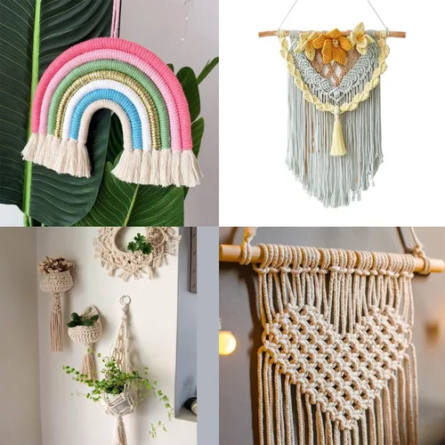 Miniatura 5 de PHUNTTEK Cordón de macramé de 0.079 in x 590 yardas, 18 rollos de cuerda de algodón natural, 3 soportes de cuerda de yute, cuerda suave, hilos
