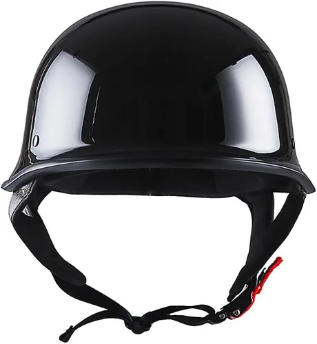 Miniatura 2 de 1Storm Casco de media cara para motocicleta, estilo alemán abierto, aprobado por DOT: HKY602 negro brillante Brillo negro