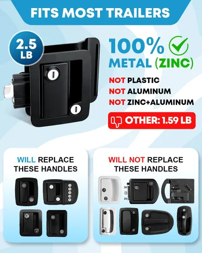 Miniatura 2 de Kohree Cerradura de Puerta de RV Mejorada de Reemplazo con Pestillo de Seguridad de Paleta, 100% Aleación de Zinc, Pestillo de Manija de Puerta