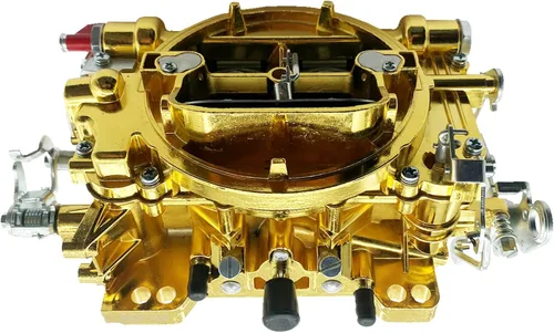 Miniatura 3 de 9905 Reemplazo de carburador de 4 barriles para brida cuadrada de carburador de estrangulador manual de 600 CFM (dorado)