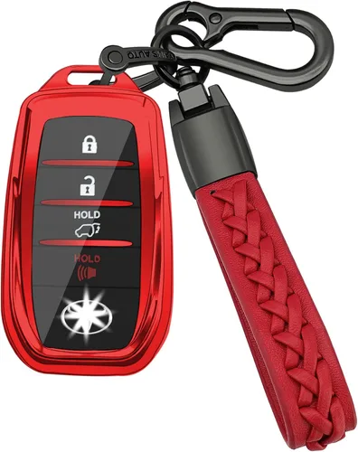 Miniatura 9 de Kirsnda para llavero Toyota, estuche con cadena, Funda protectora de TPU de 360 grados compatible con Venza 2021-2022, RAV4 Prime, Sienna, Land Negro