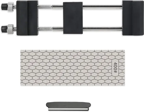 DMD Juego de soporte para afilar diamantes con tornillos de ajuste simple que sostiene la piedra de forma segura con piedras afiladoras de cuchillos