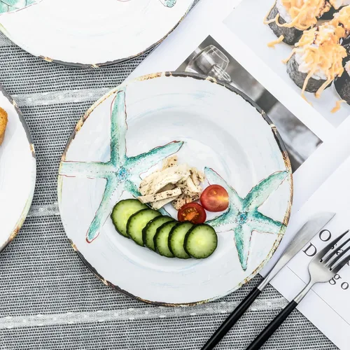 Miniatura 5 de Juego de 4 platos de ensalada de melamina, platos de ensalada/postre para uso en exteriores e interiores, inastillables, sin BPA, aptos para Marine