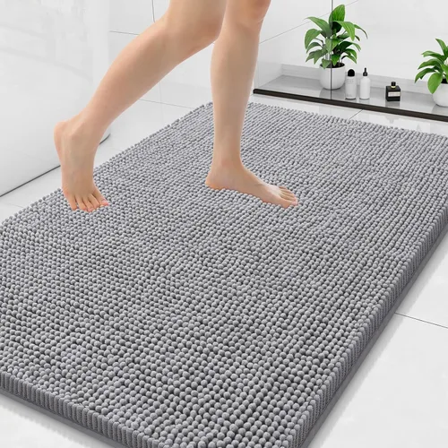 Miniatura 89 de Arotive Alfombras de baño de felpilla extrasuaves y absorbentes, de 24 x 16 pulgadas, lavables a máquina, parte trasera de goma antideslizante