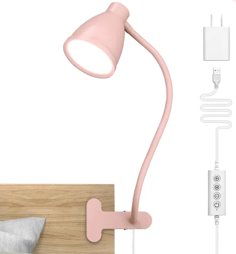 Miniatura 13 de BOHON Lámpara de Escritorio 5 Modos de Color 10 Niveles de Brillo Regulable Luz de Lectura 10W 38 LED Lámpara con Abrazadera con Temporizador