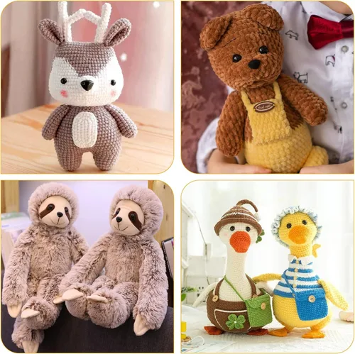 Miniatura 6 de Ojos de seguridad negros grandes de 16 ~ 1.181 in para Amigurumi Crochet Crafts Muñecas Hacer Animales de Peluche y Oso de Peluche