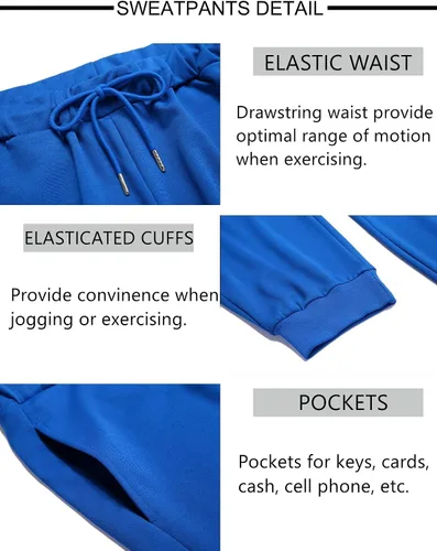 Miniatura 60 de COOFANDY Conjunto deportivo de 2 piezas para hombre, conjunto deportivo casual con capucha