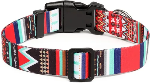 Miniatura 137 de Mercano Collar ajustable para perro, patrones de diseño especial, nailon suave, cómodo y resistente, collar para mascotas para perros pequeños