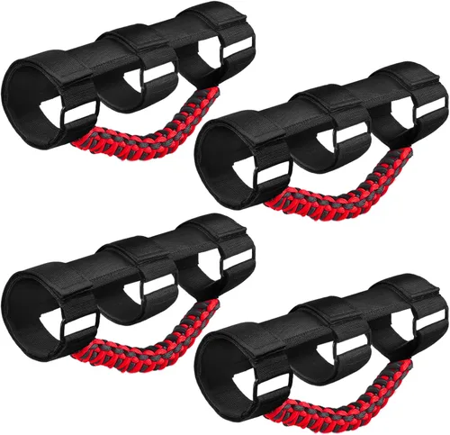 Miniatura 9 de Asas de agarre para barra antivuelco, accesorios para Jeep Wrangler JL JK TJ YJ Gladiator 4XE Rubicon Sahara Unlimited (negro 2 unidades)