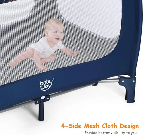 Miniatura 6 de HONEY JOY Pack and Play, corralito plegable con moisés, cuna de viaje ligera sin instalación desde recién nacidos hasta niños pequeños, centro