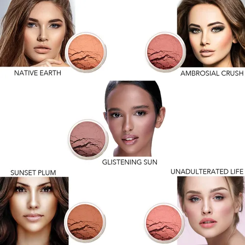 Miniatura 6 de Bellaterra Cosmetics Mineral Loose Blush 0.32 oz Color construible, polvo de larga duración con acabado iluminador, minerales finamente molidos
