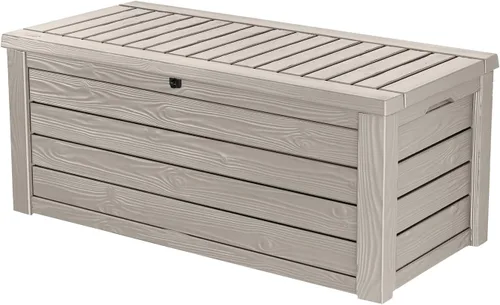 Miniatura 12 de Keter Westwood 150 - Caja de almacenamiento grande de resina de 150 galones para muebles de patio, cojines de exterior, herramientas de jardín