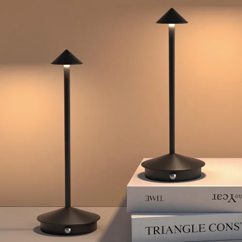 Miniatura 10 de Paquete de 2 lámparas de mesa inalámbricas recargables LED, portátiles de exterior, 5000 mAh, operadas con batería, luz de mesa con control táctil