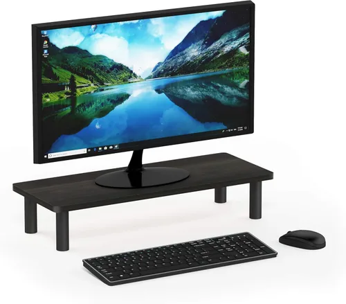 Furinno Turn-N-Tube - Soporte elevador para monitor, color espresso/negro