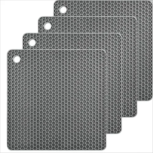 Miniatura 9 de Juego de salvamanteles de silicona, almohadillas calientes y salvamanteles para platos calientes, ollas y sartenes, almohadillas calientes