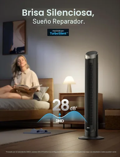 Miniatura 3 de Dreo - Ventilador de torre para dormitorio, ventiladores oscilantes de 90° que soplan aire frío, 5 velocidades, 4 modos con velocidad de 26 pies por