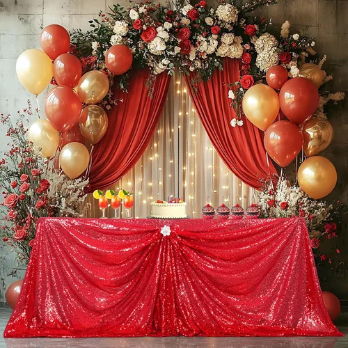 Miniatura 126 de PartyDelight Mantel de lentejuelas redondo de 50 pulgadas, color dorado claro, adorno de mesa para decoración de bodas, fiestas, cumpleaños