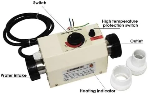 Miniatura 2 de calentador eléctrico de la piscina del calentador de agua de la bañera del balneario del termóstato de la piscina de 220V 3KW