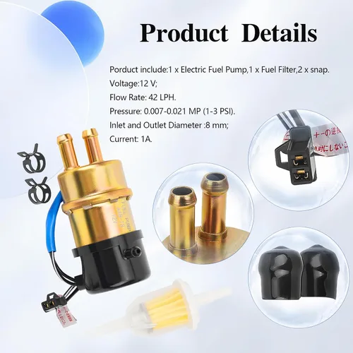 Miniatura 3 de Road Passion 49040-1055 Bomba de combustible eléctrica de 12 V para Suzuki Intruder 700/1400/Boulevard S50 Cavalcade 1400 GSX1100G Marauder 800